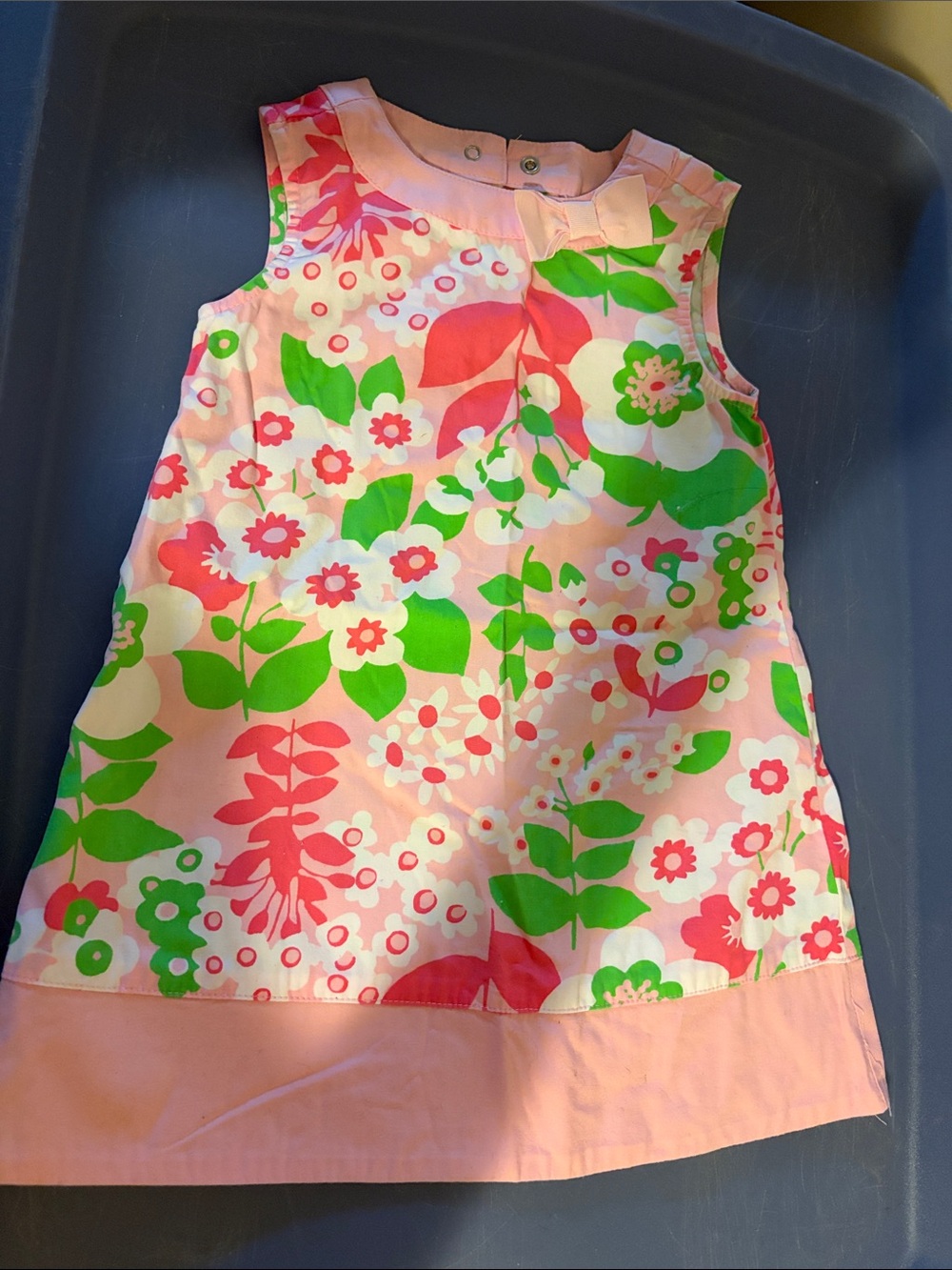 Gymboree Floral Shift Dress Pink Green